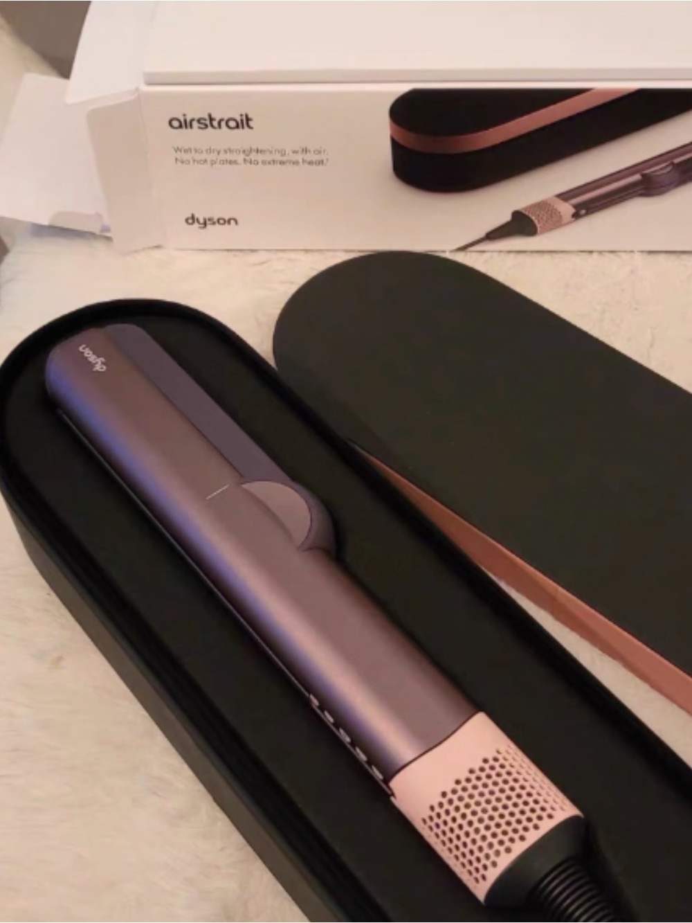 Dyson Airstrait Hair Straightener in Plum with Rose Gold Accents